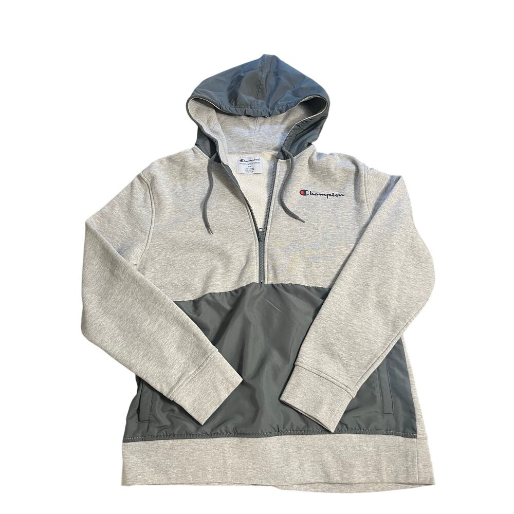 Champion Men's Fleece Woven-Mix Half-Zip Two-Tone  Size  M